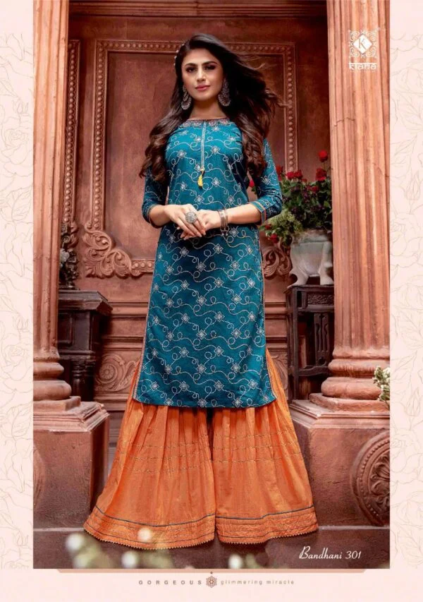 Bandhani Kurti with Sharara 301 (M)