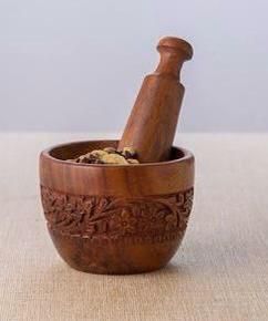 Wooden Handmade Sheesham Curving Mug set of 2